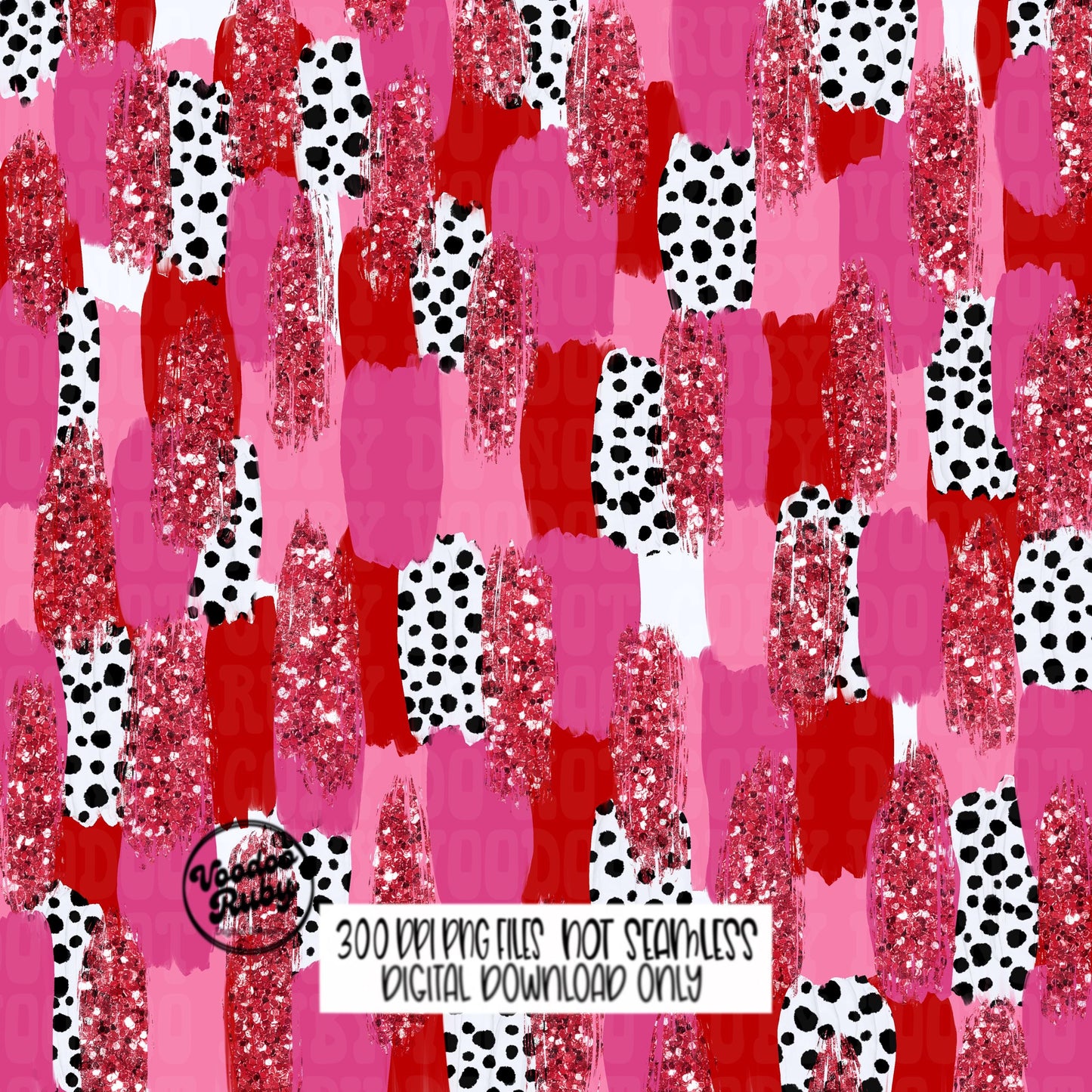 Valentine’s Day Brushstroke Background PNG Sublimation Digital Paper Hand Drawn Digital Download Glitter Red Pink Brush Strokes Messy Paint