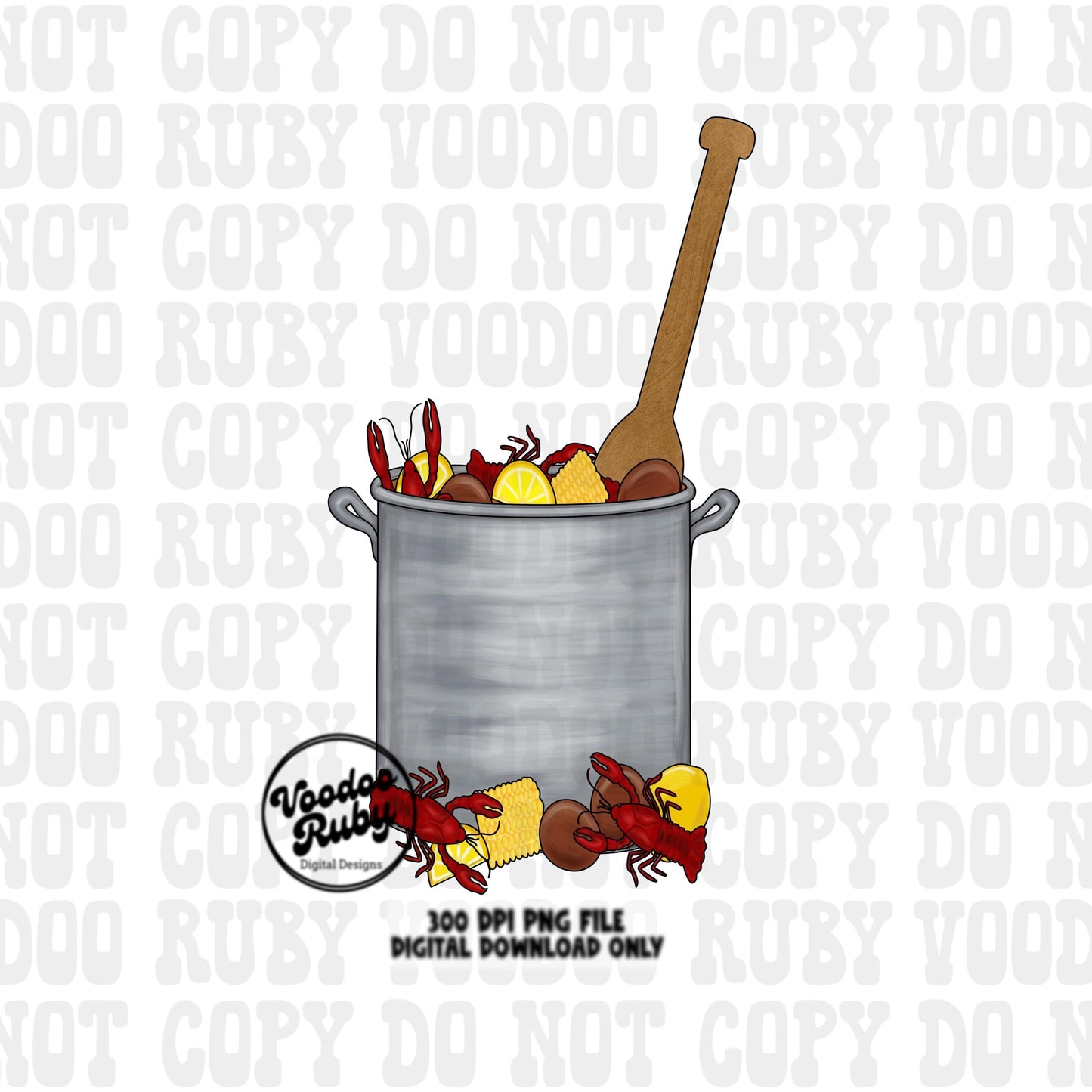 Crawfish Boil Clip Art PNG Design Sublimation Hand Drawn Digital Download When Life Gives You Lemons Crawfish Pot Cajun Louisiana Printable