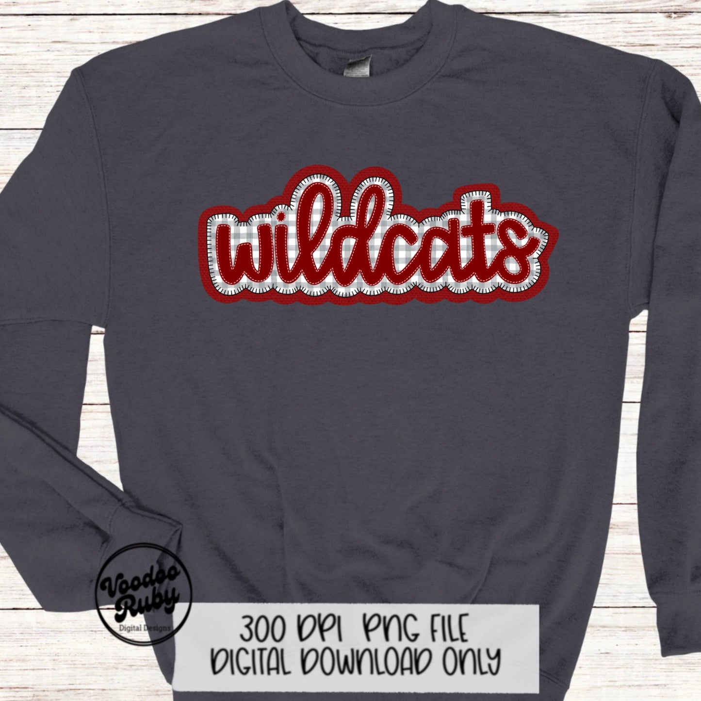 Wildcats PNG Design Embroidery Faux Applique Hand Drawn Digital Download Sublimation Wildcats PNG Football png Wildcats DTF Printable