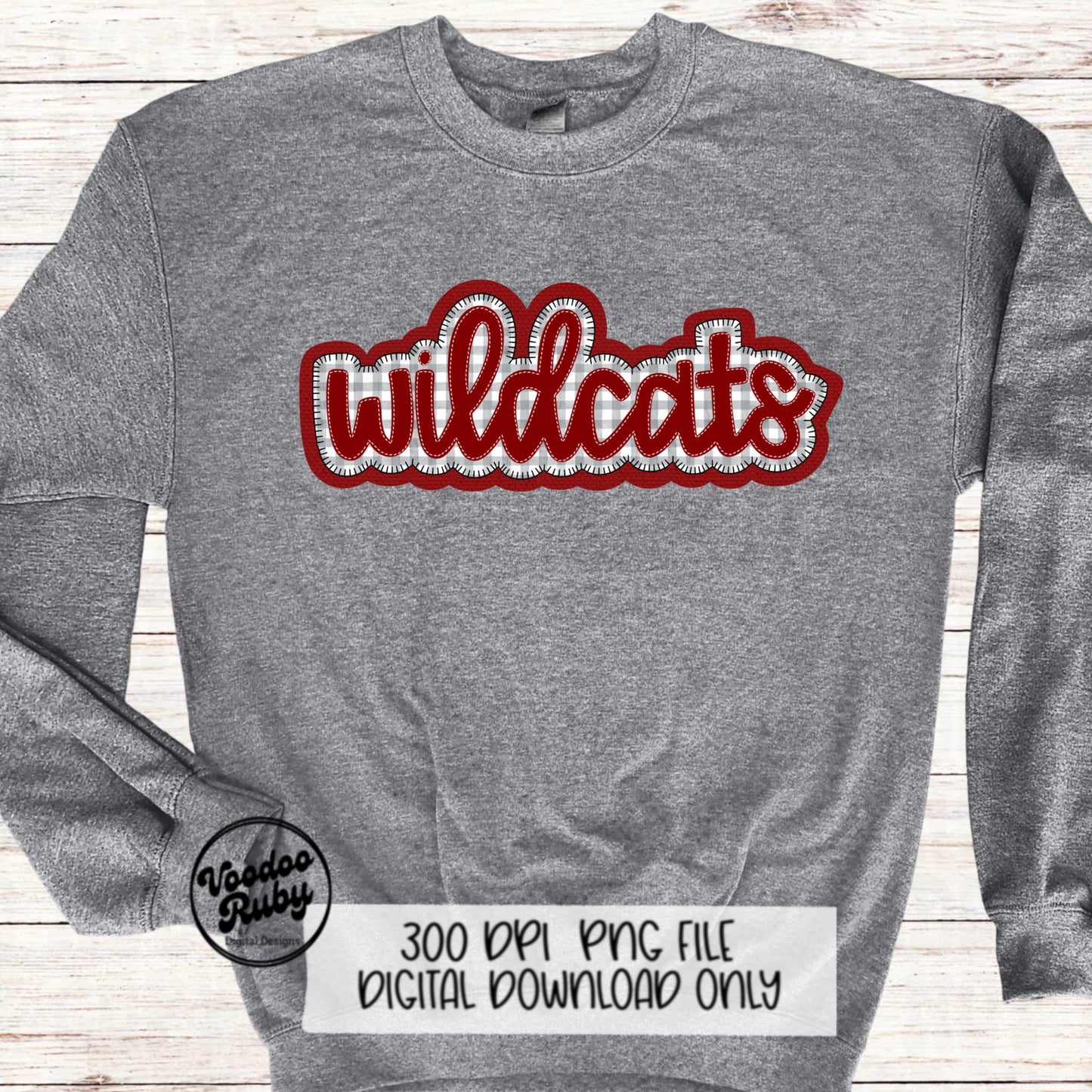 Wildcats PNG Design Embroidery Faux Applique Hand Drawn Digital Download Sublimation Wildcats PNG Football png Wildcats DTF Printable