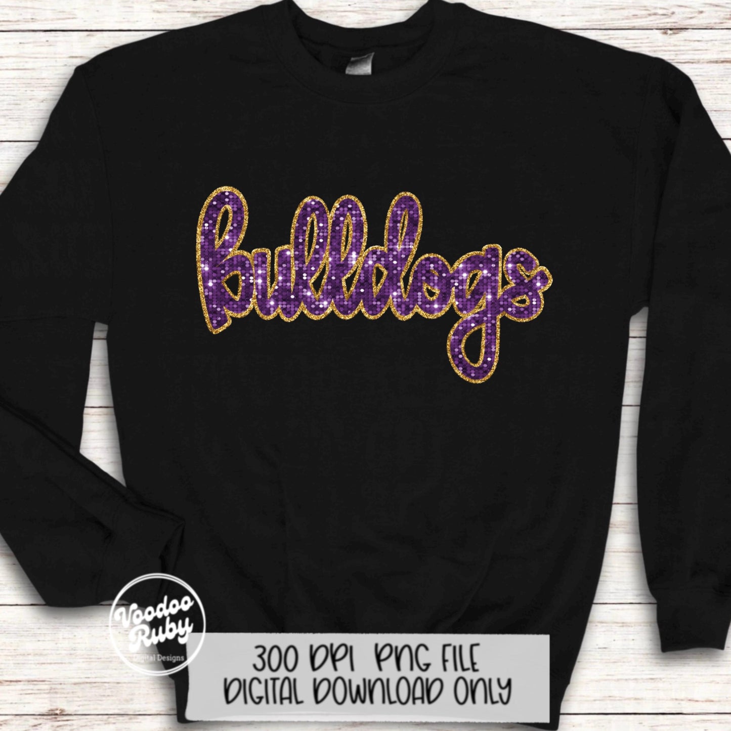 Bulldogs PNG Design Sequins Glitter Hand Drawn Digital Download Faux Sequins PNG Printable Clip Art Faux Appliqué Bulldogs Football DTF