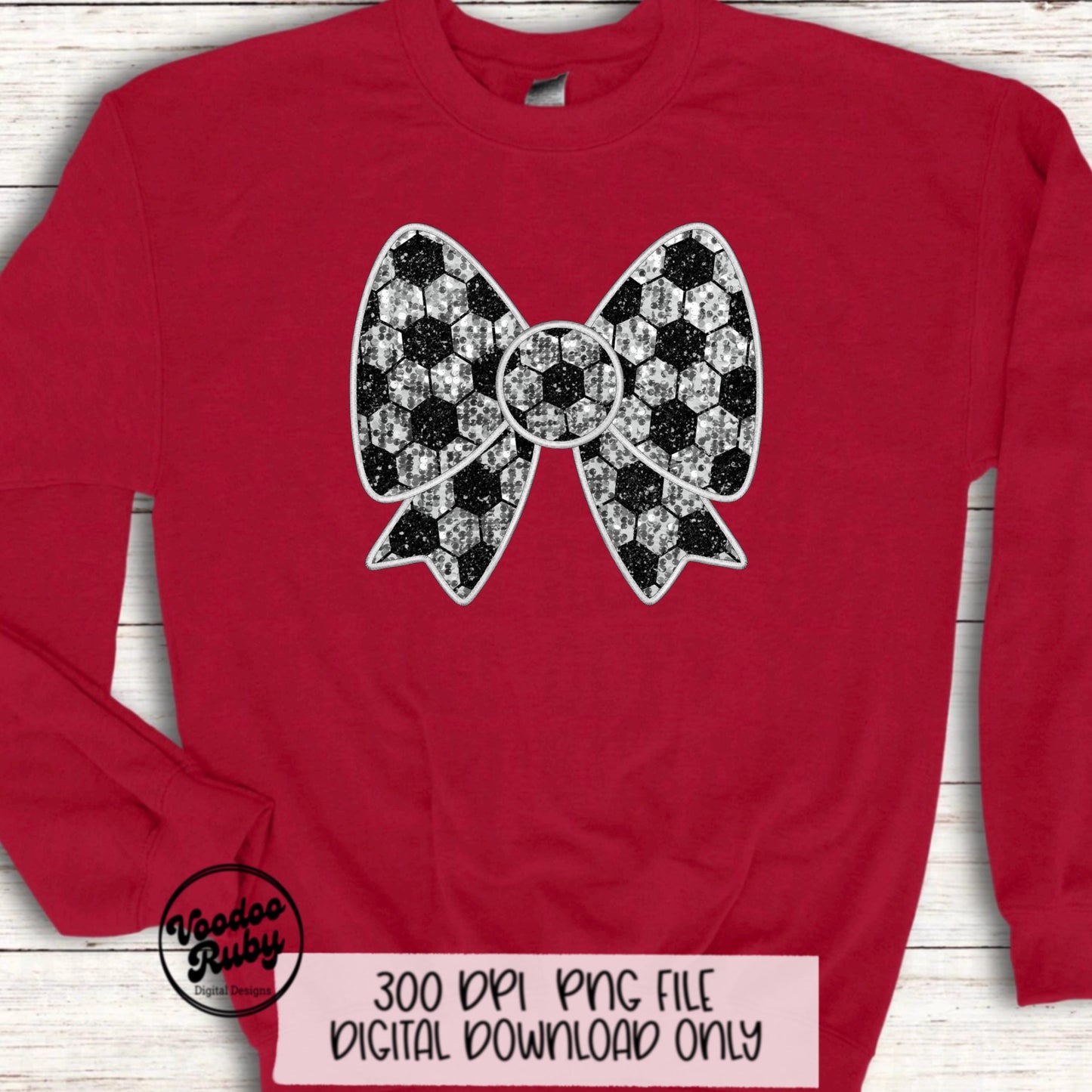 Coquette Soccer Bow Design Soccer PNG Soccer Mom Sublimation Hand Drawn Digital Download Sequins Glitter Faux Embroidery PNG