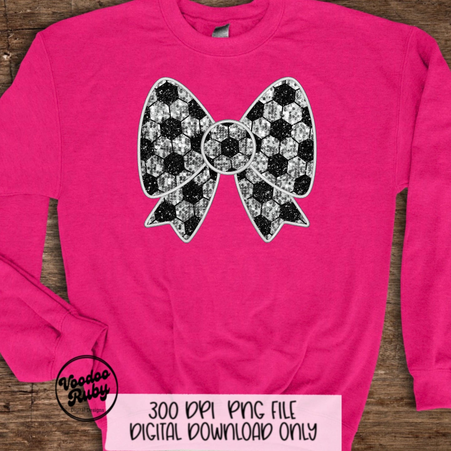 Coquette Soccer Bow Design Soccer PNG Soccer Mom Sublimation Hand Drawn Digital Download Sequins Glitter Faux Embroidery PNG