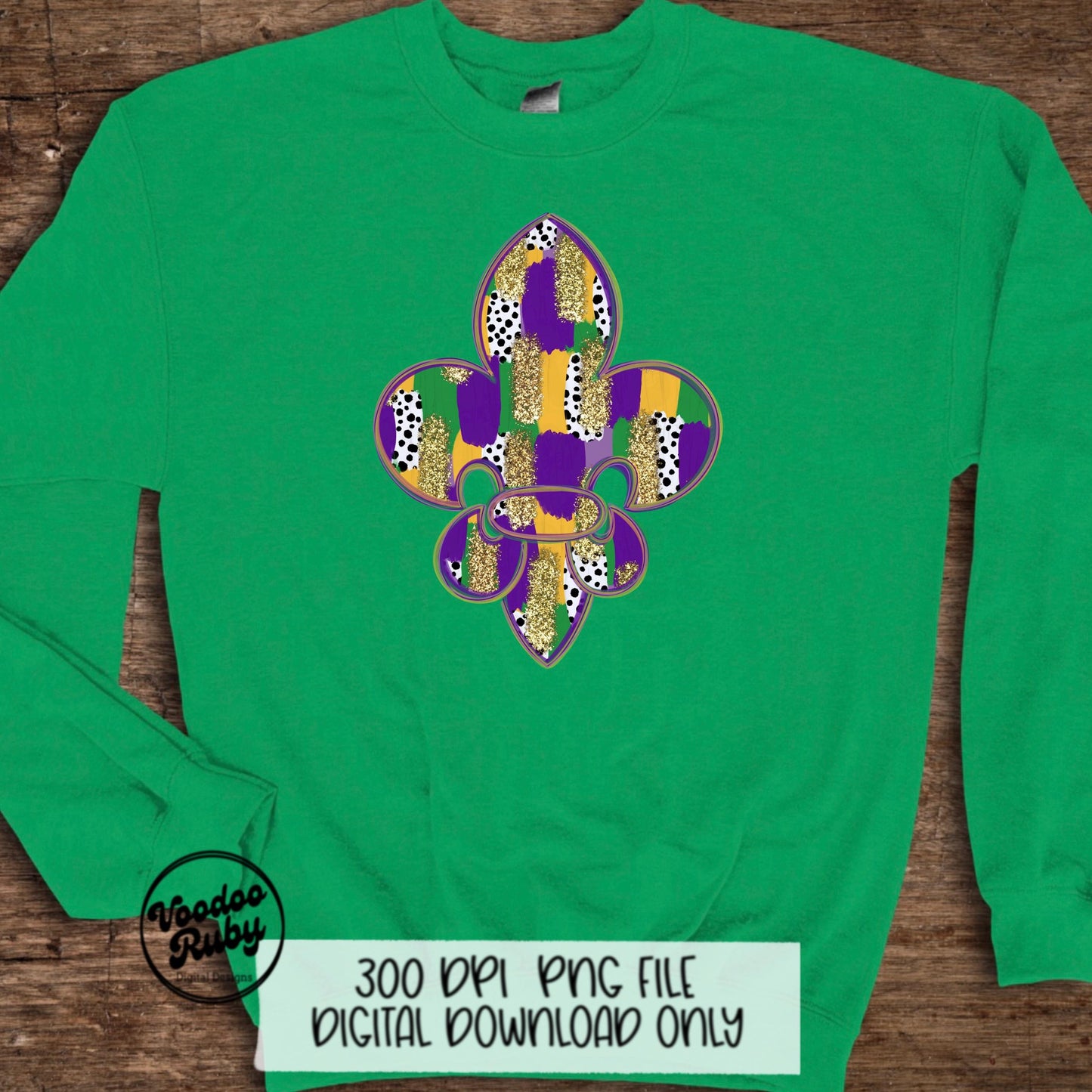 Louisiana Mardi Gras Fleur de Lis Design PNG Hand Drawn Digital Download Hand Drawn Faux Sequin Louisiana Fleur de lis DTF Printable Cajun