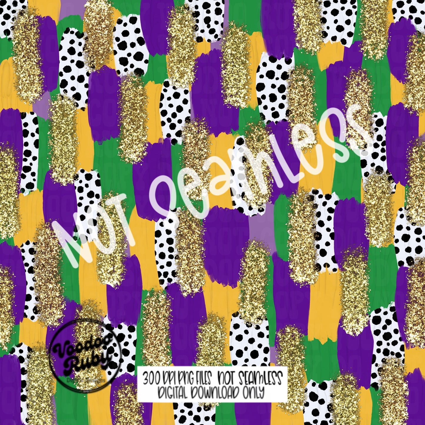 Mardi Gras Brushstroke Background PNG Sublimation Digital Paper Hand Drawn Digital Download Gold Glitter Purple Green Brush Strokes Paint