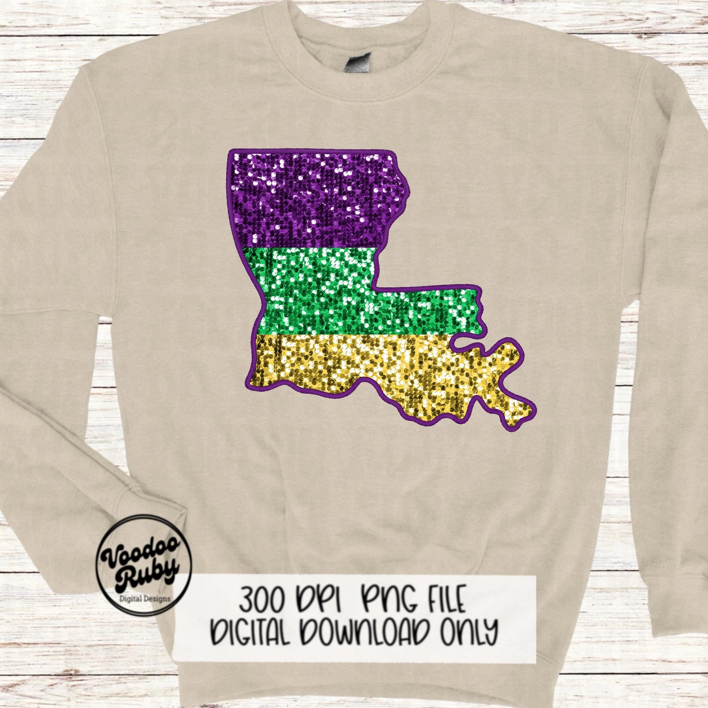 Sequin Mardi Gras PNG: Louisiana Design Digital Download