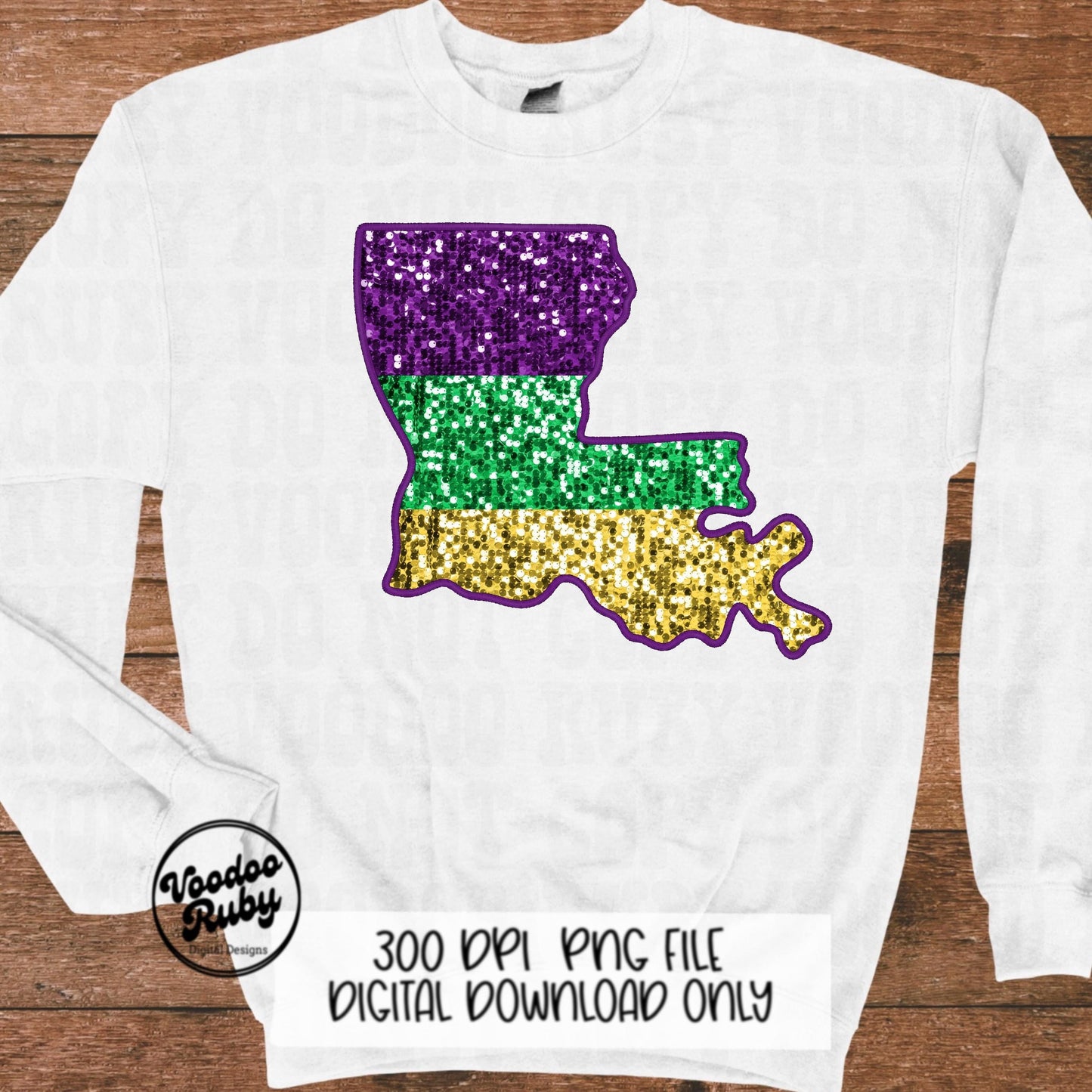 Sequin Mardi Gras PNG: Louisiana Design Digital Download