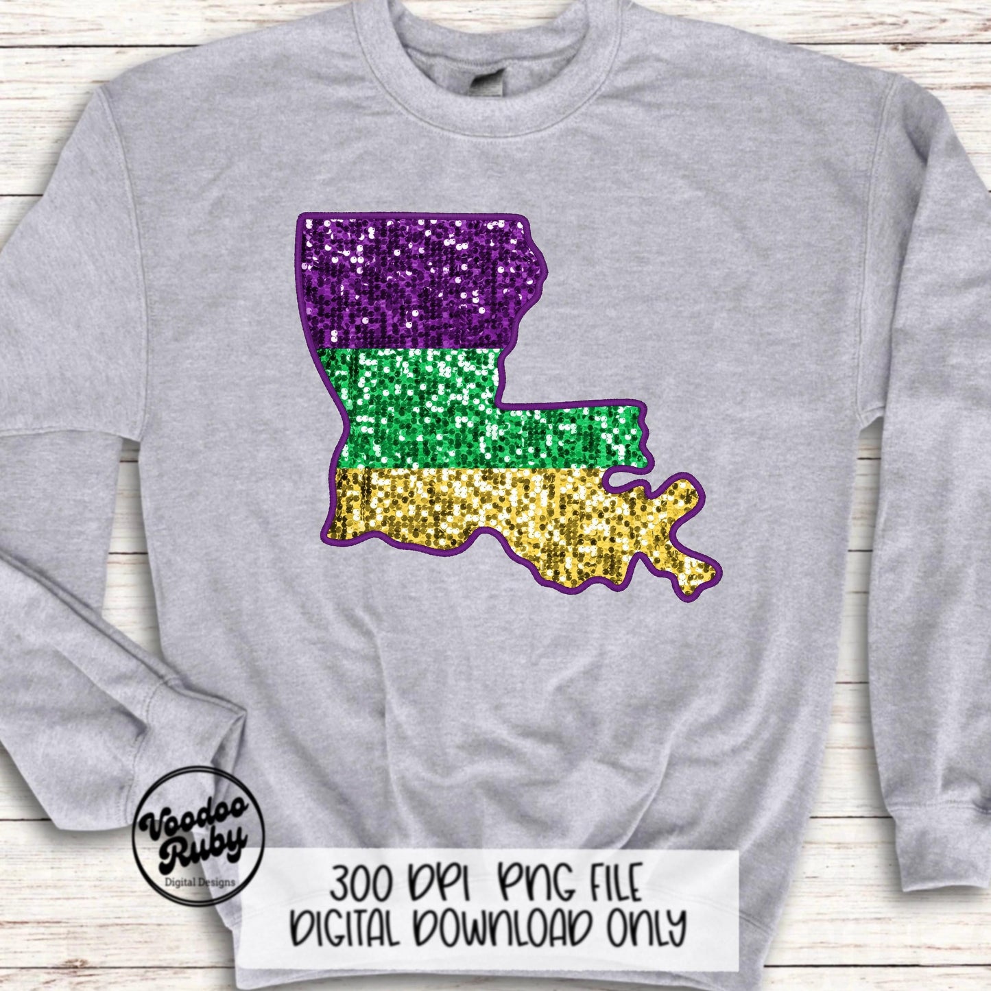 Sequin Mardi Gras PNG: Louisiana Design Digital Download
