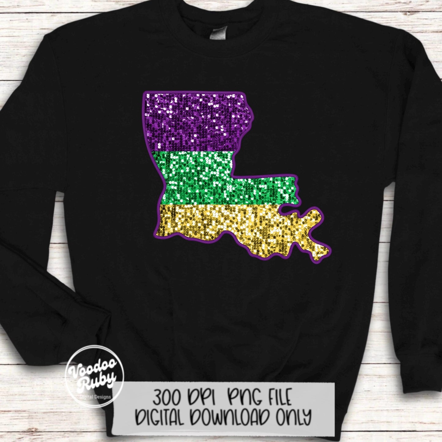 Sequin Mardi Gras PNG: Louisiana Design Digital Download