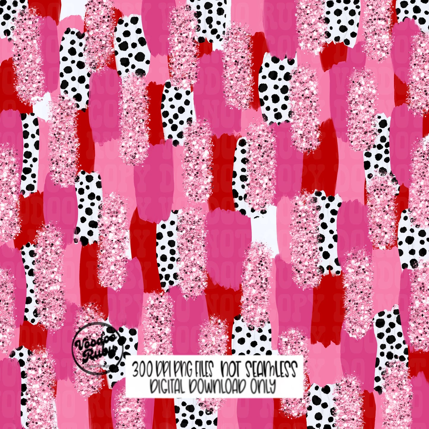 Valentine’s Day Brushstroke Background PNG Sublimation Digital Paper Hand Drawn Digital Download Glitter Red Pink Brush Strokes Messy Paint
