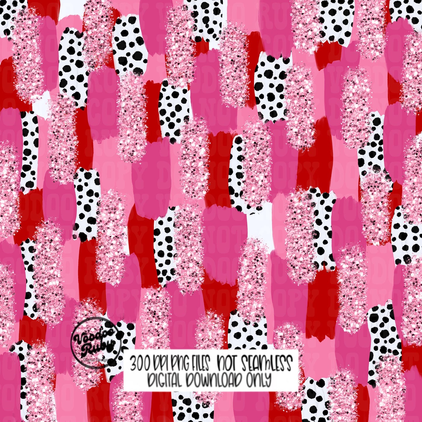Valentine’s Day Brushstroke Background PNG Sublimation Digital Paper Hand Drawn Digital Download Glitter Red Pink Brush Strokes Messy Paint