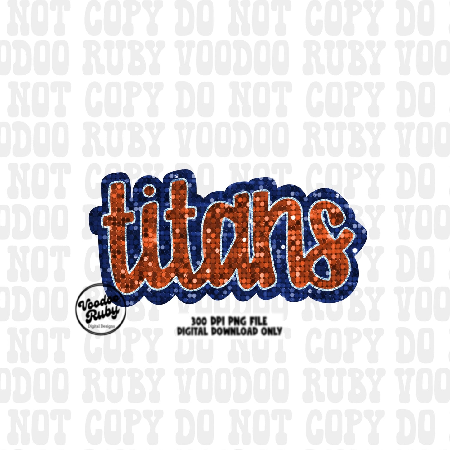Titans PNG Design Sequins Glitter Hand Drawn Digital Download Faux Sequins Patch PNG Printable Faux Appliqué Titans Football DTF