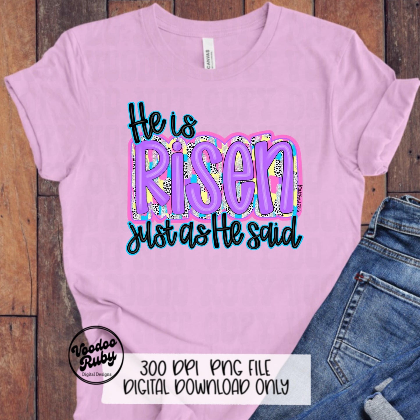 He Is Risen Easter PNG Design, Christian Hand Drawn Digital Download, Pink Bible Verse Jesus Sublimation Design, Brushstroke DTF Printable