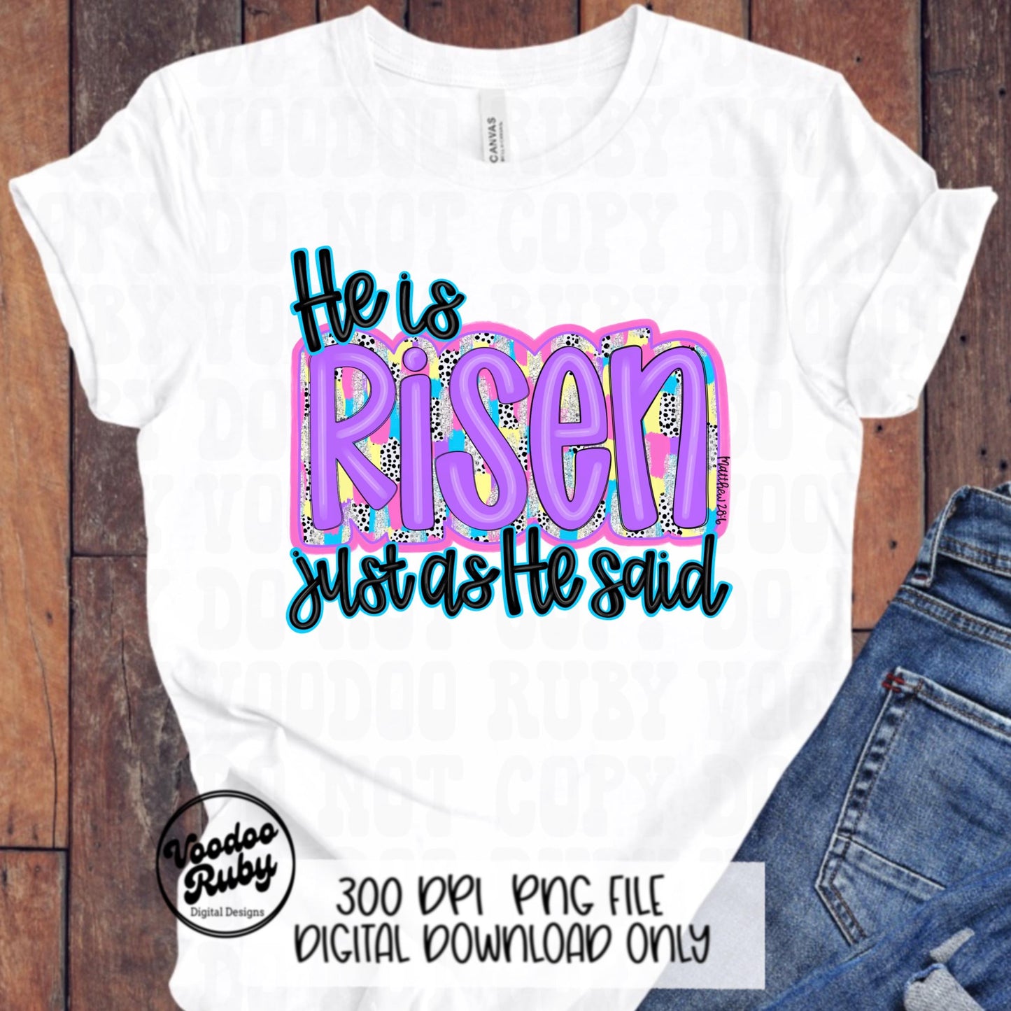 He Is Risen Easter PNG Design, Christian Hand Drawn Digital Download, Pink Bible Verse Jesus Sublimation Design, Brushstroke DTF Printable