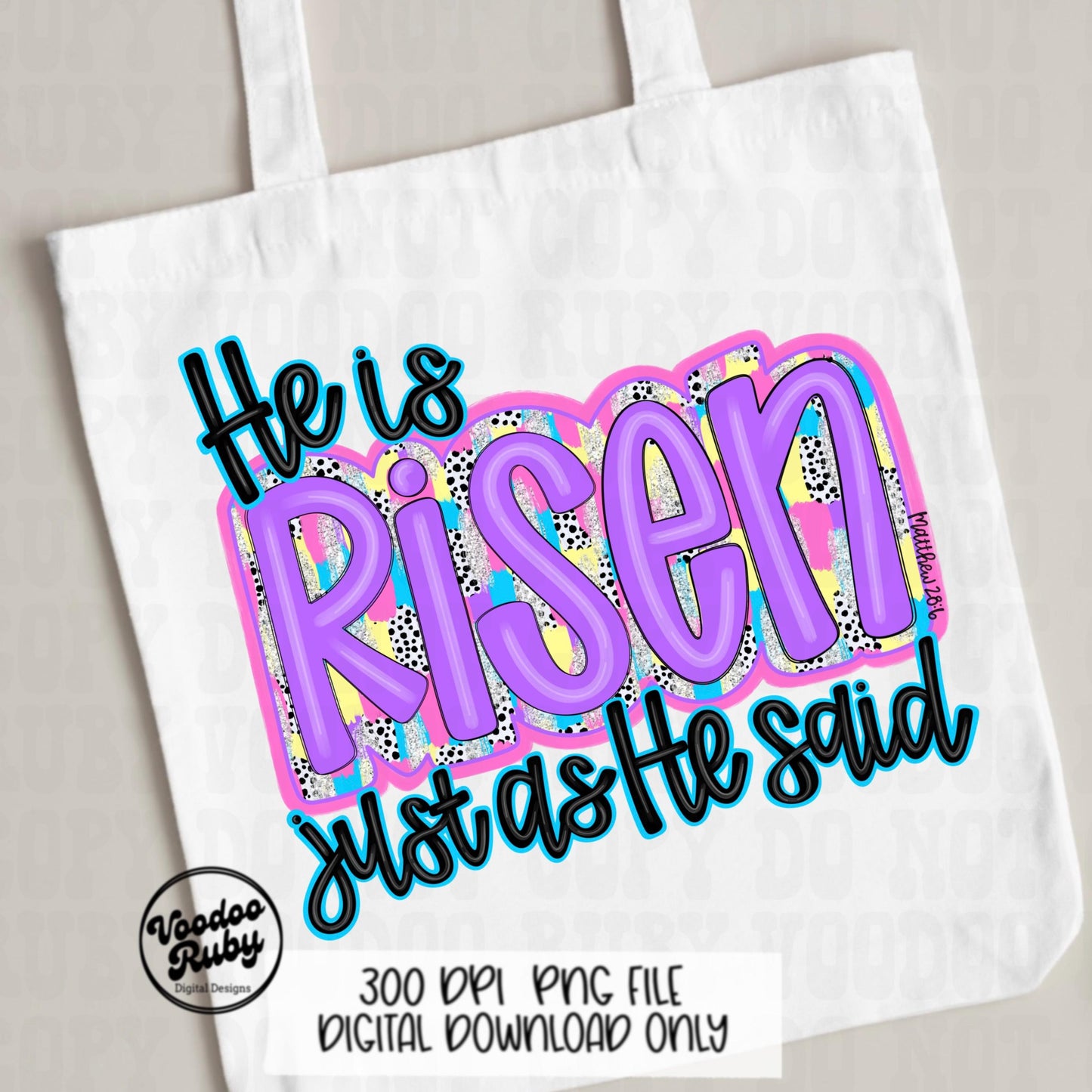 He Is Risen Easter PNG Design, Christian Hand Drawn Digital Download, Pink Bible Verse Jesus Sublimation Design, Brushstroke DTF Printable