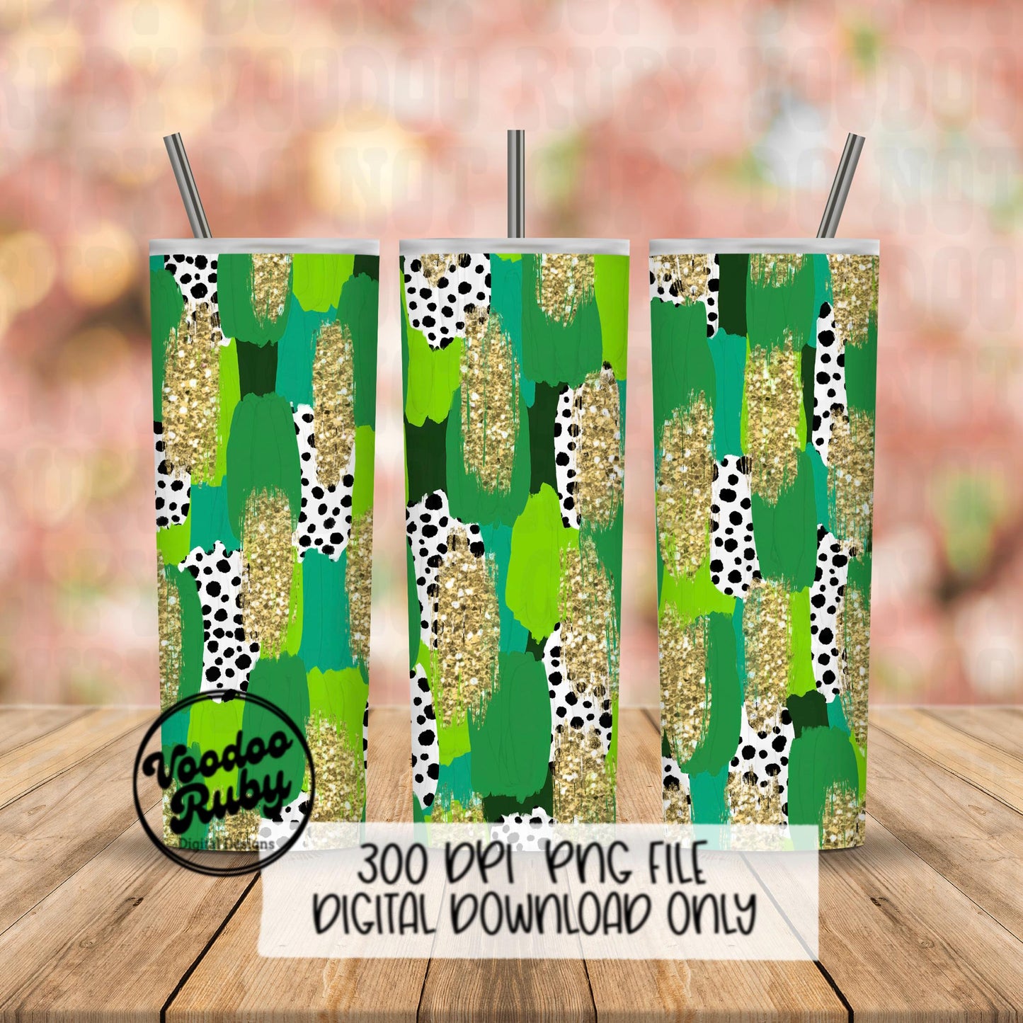 St. Patrick’s Day Brushstroke Background PNG Sublimation Digital Paper Hand Drawn Digital Download Gold Glitter Green Brush Strokes Paint