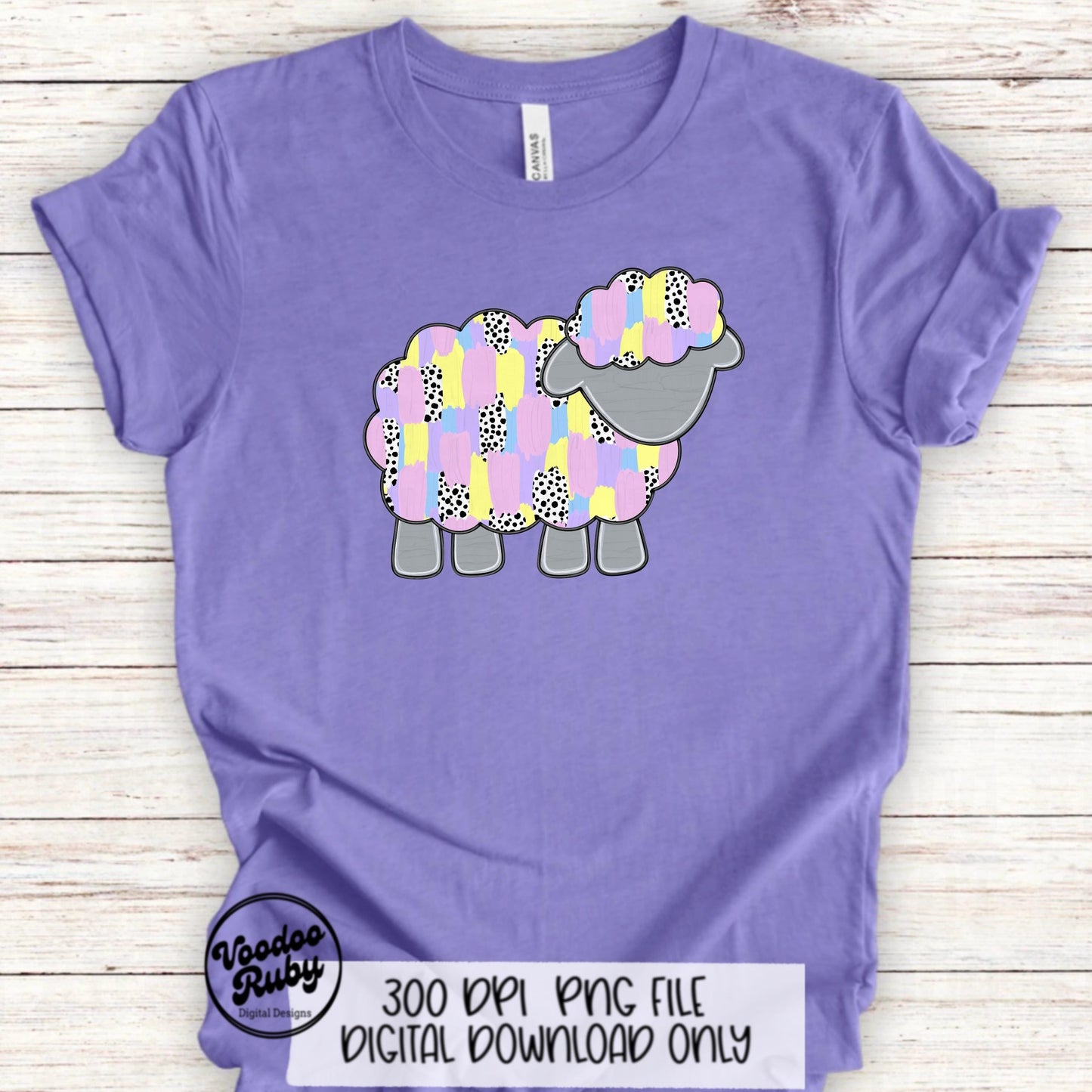 Easter Lamb Brushstroke PNG Design, Jesus Sheep Hand Drawn Digital Download, Pastel Messy Paint Cute Clip Art