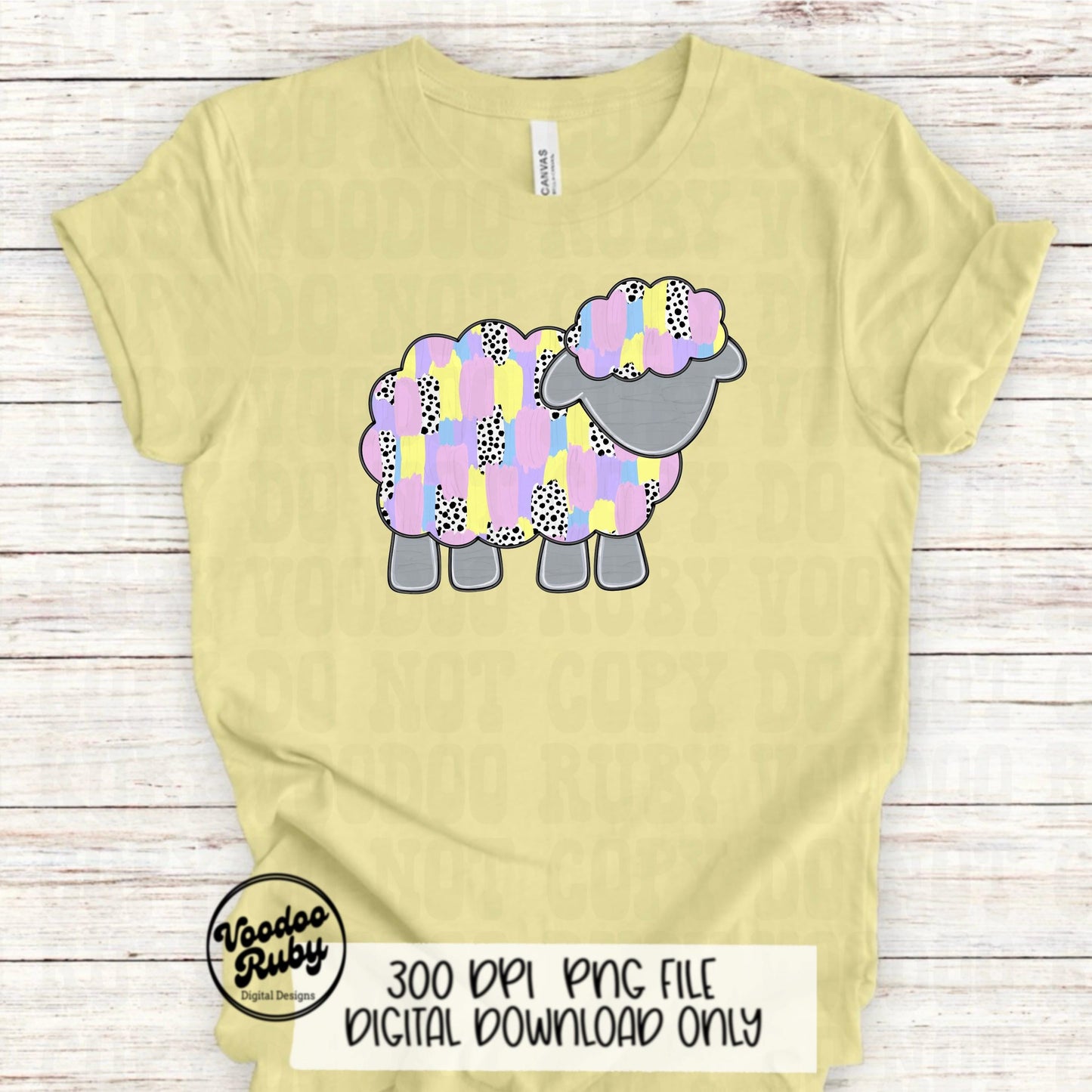 Easter Lamb Brushstroke PNG Design, Jesus Sheep Hand Drawn Digital Download, Pastel Messy Paint Cute Clip Art