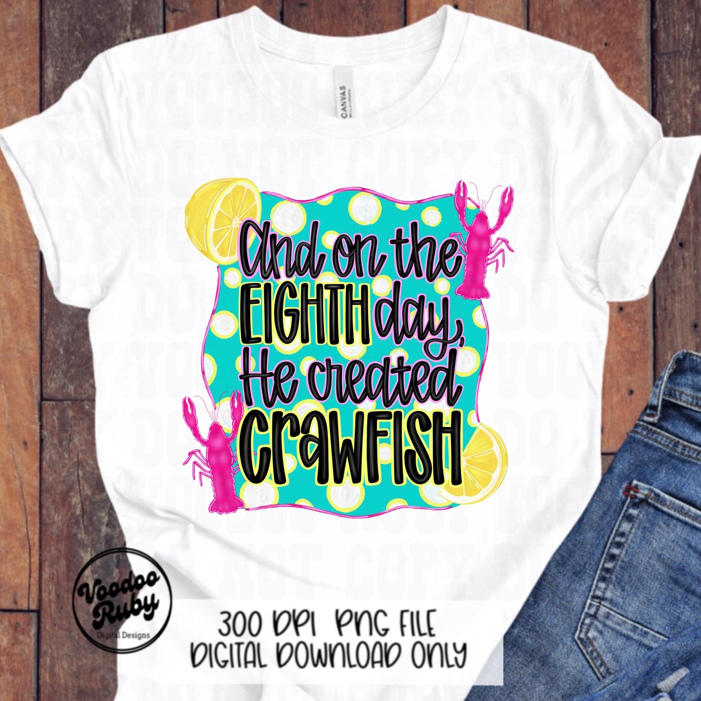 Jesus Crawfish Boil PNG: Louisiana Cajun Design (Digital Download)
