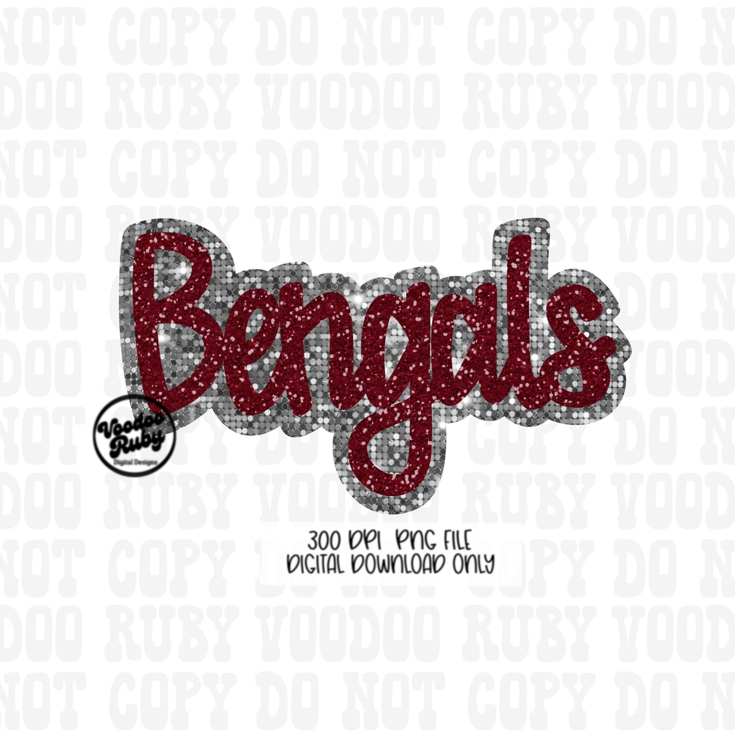 Bengals PNG Design Sequins Glitter Hand Drawn Digital Download Faux Sequins Patch PNG Printable Clip Art Faux Appliqué Bengals Football DTF