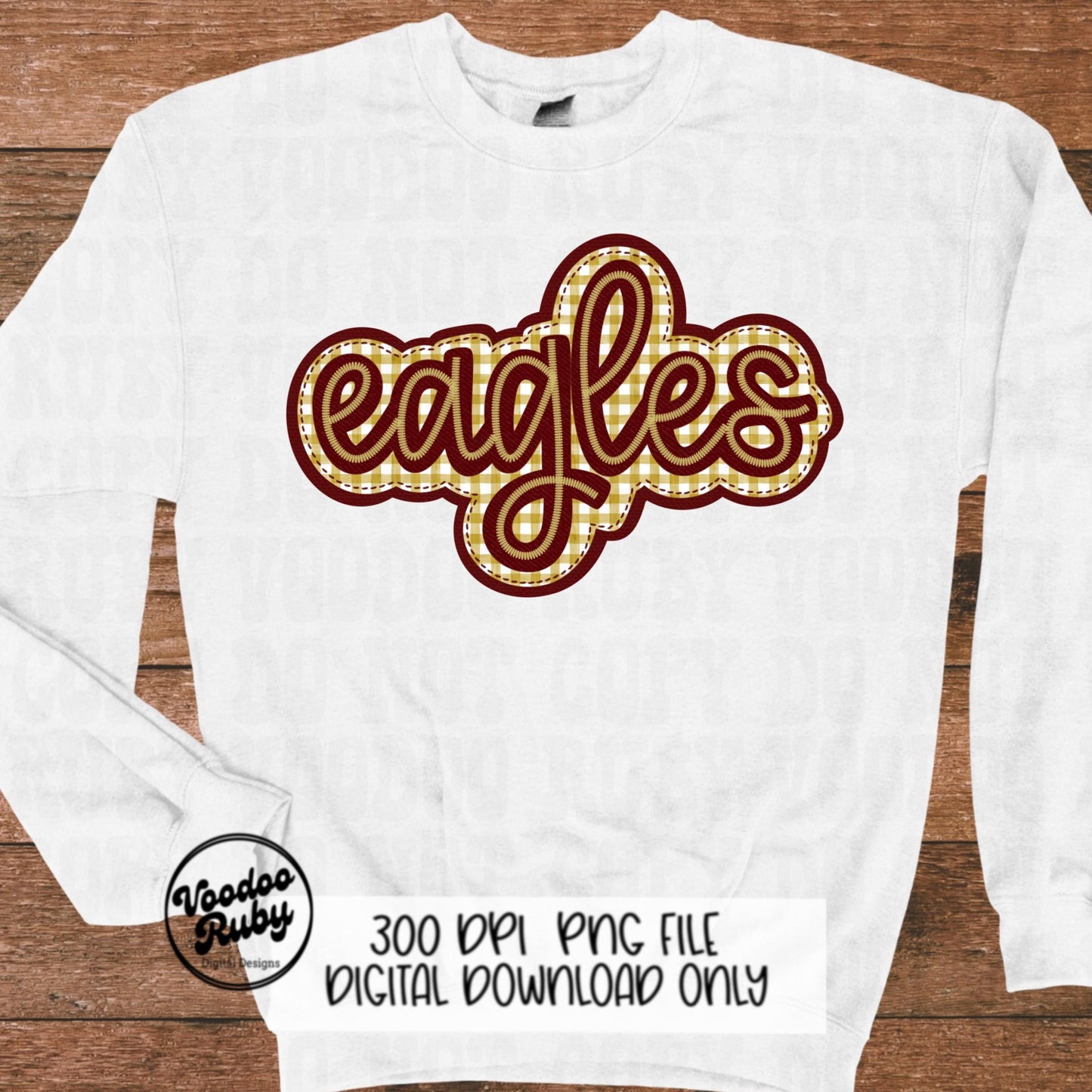 Eagles PNG Design Embroidery Faux Applique Hand Drawn Digital Download Sublimation Eagles PNG Football png Eagles DTF Printable
