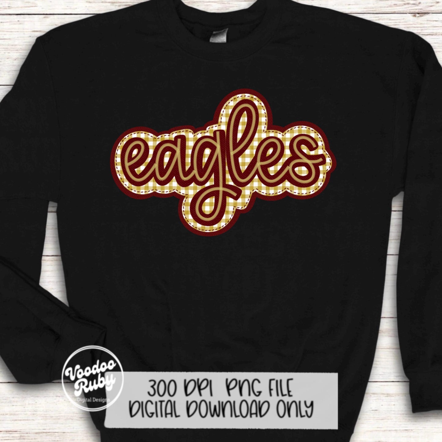 Eagles PNG Design Embroidery Faux Applique Hand Drawn Digital Download Sublimation Eagles PNG Football png Eagles DTF Printable