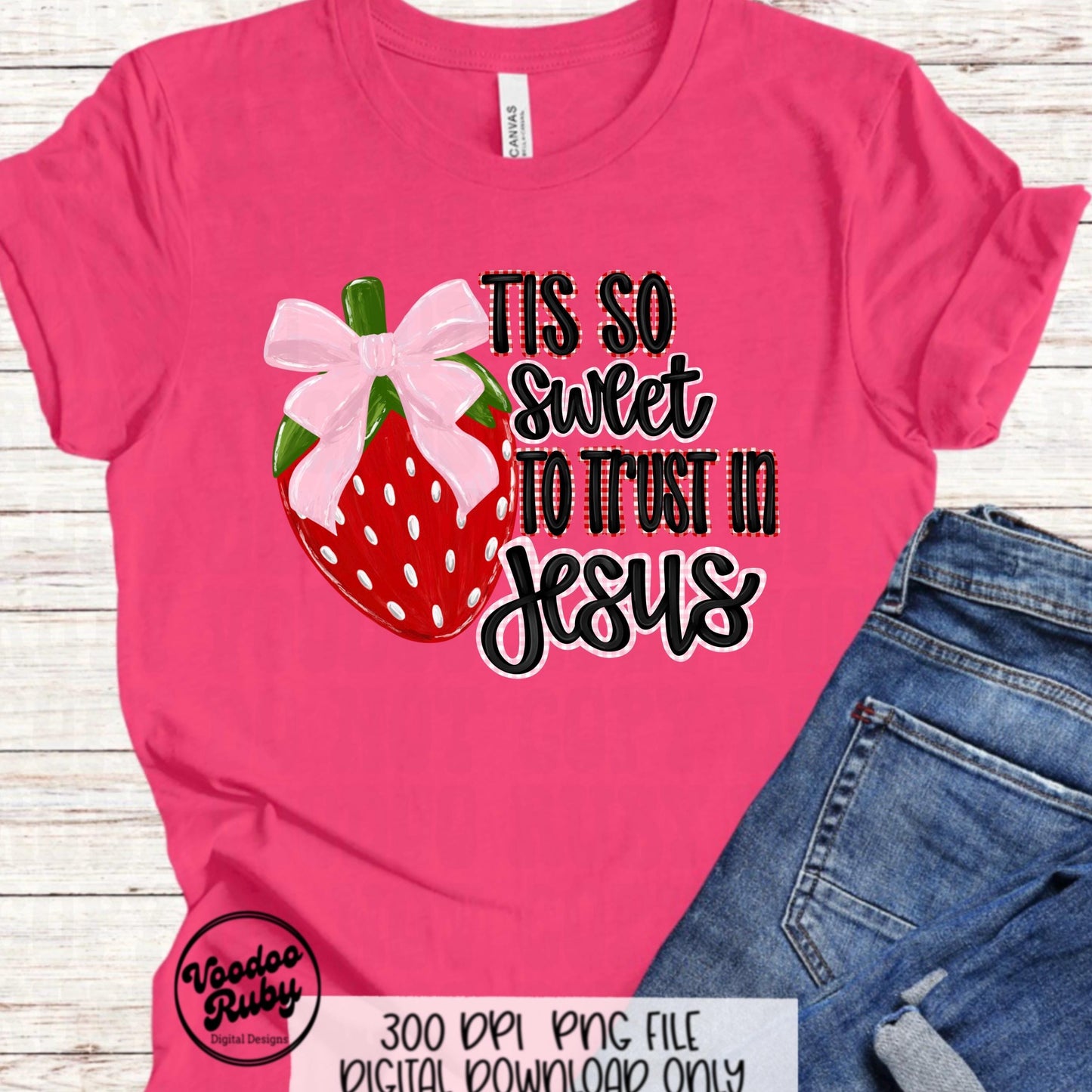 Strawberry Jesus PNG: Christian Hymn Verse (Digital Download)