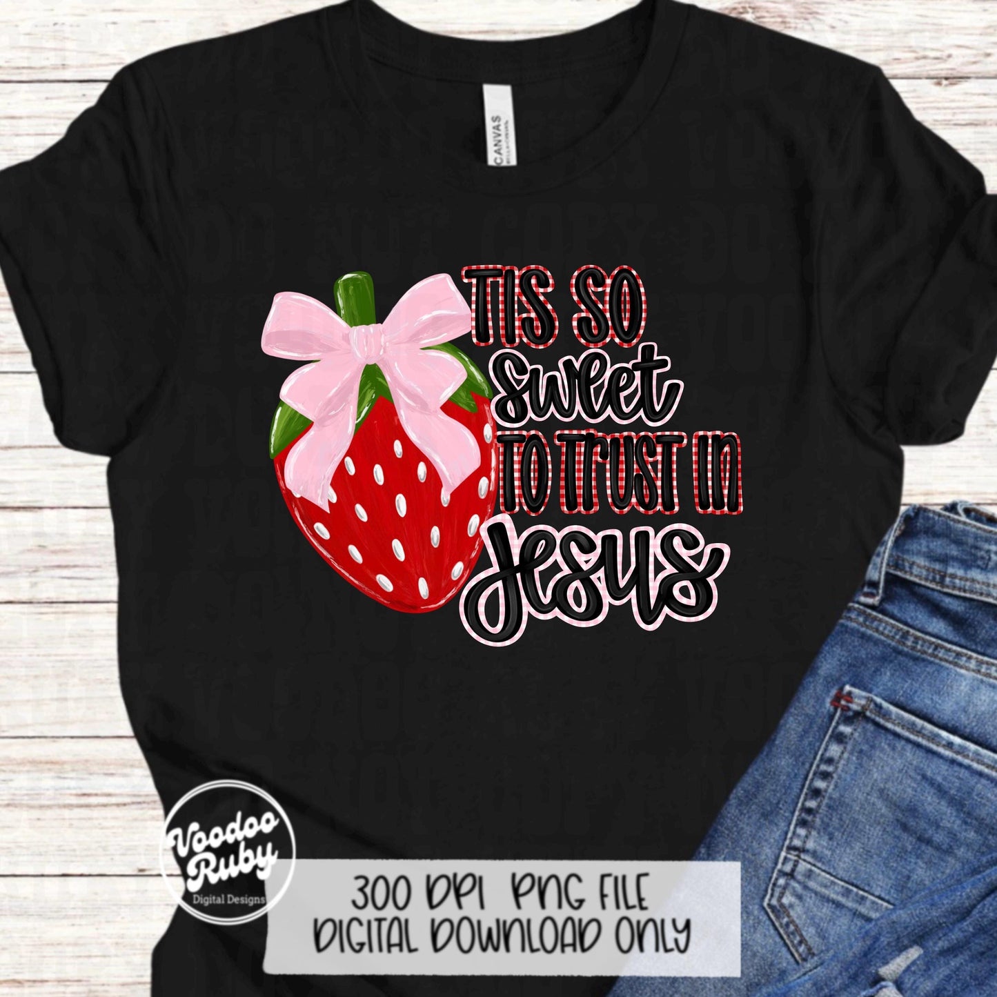 Strawberry Jesus PNG: Christian Hymn Verse (Digital Download)