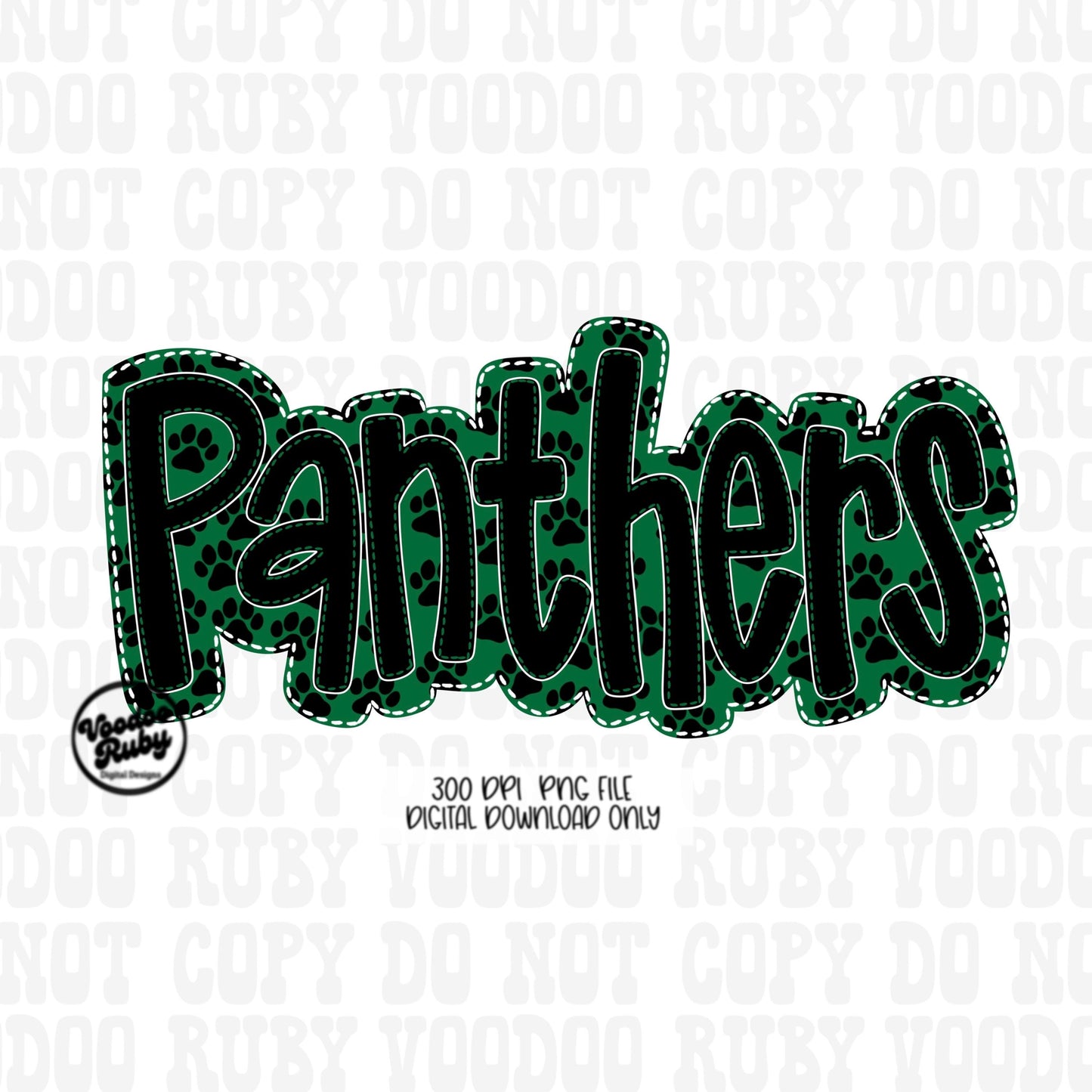 Panthers PNG Design Embroidery Faux Applique Hand Drawn Digital Download Sublimation Panthers DTF Printable Mascot Football