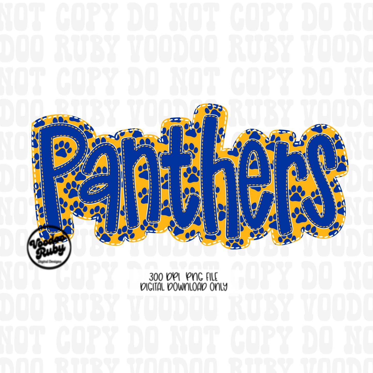 Panthers PNG Design Sublimation Embroidery Faux Applique Hand Drawn Digital Download Sublimation Panthers DTF Printable Mascot Football