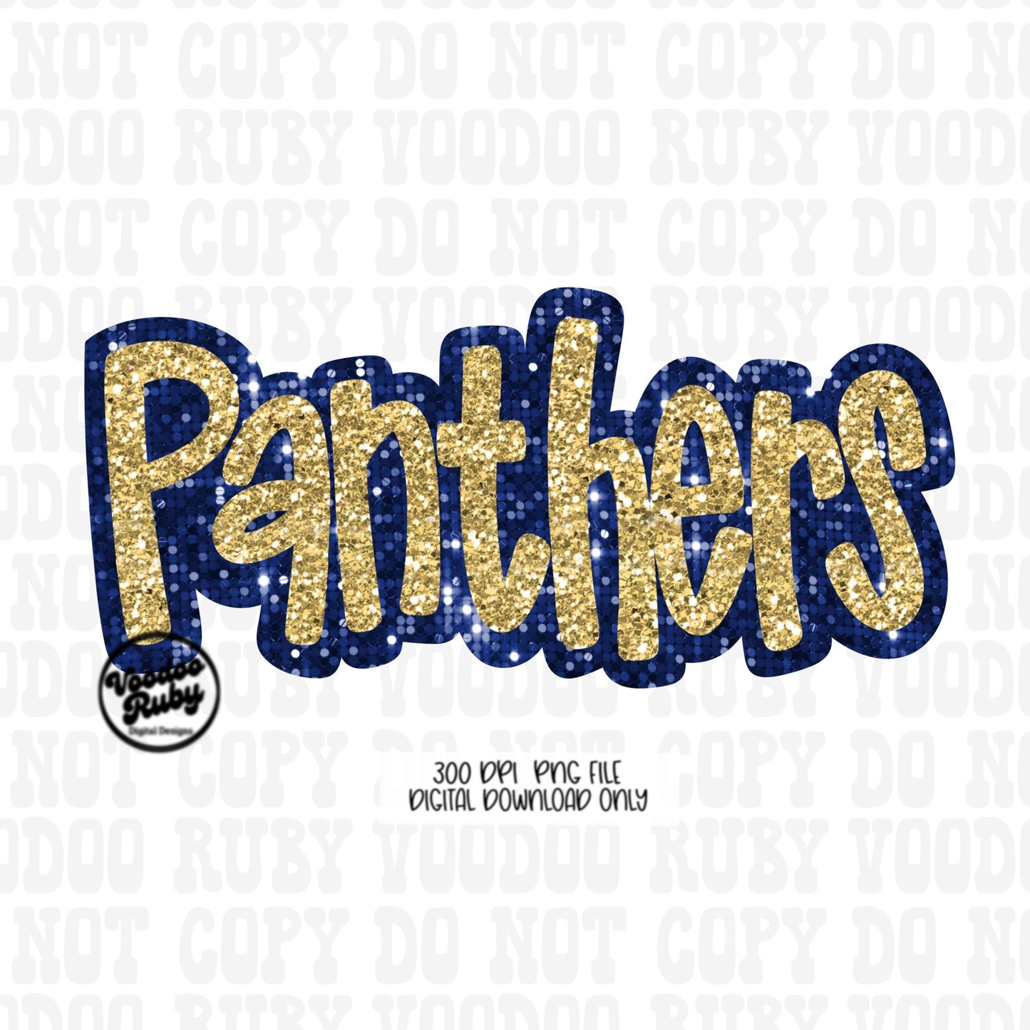 Panthers PNG Design Sequins Glitter Hand Drawn Digital Download Faux Sequins Patch PNG Printable Faux Appliqué Panthers Football DTF