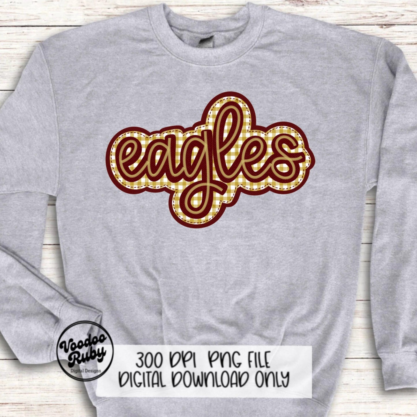 Eagles PNG Design Embroidery Faux Applique Hand Drawn Digital Download Sublimation Eagles PNG Football png Eagles DTF Printable