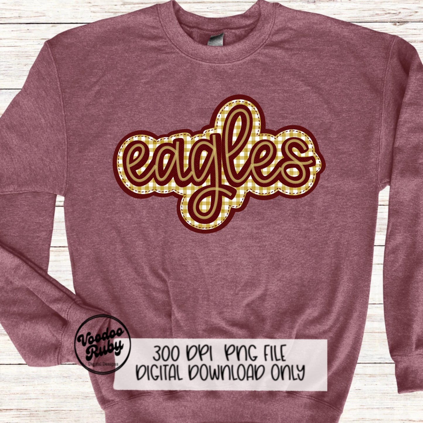 Eagles PNG Design Embroidery Faux Applique Hand Drawn Digital Download Sublimation Eagles PNG Football png Eagles DTF Printable