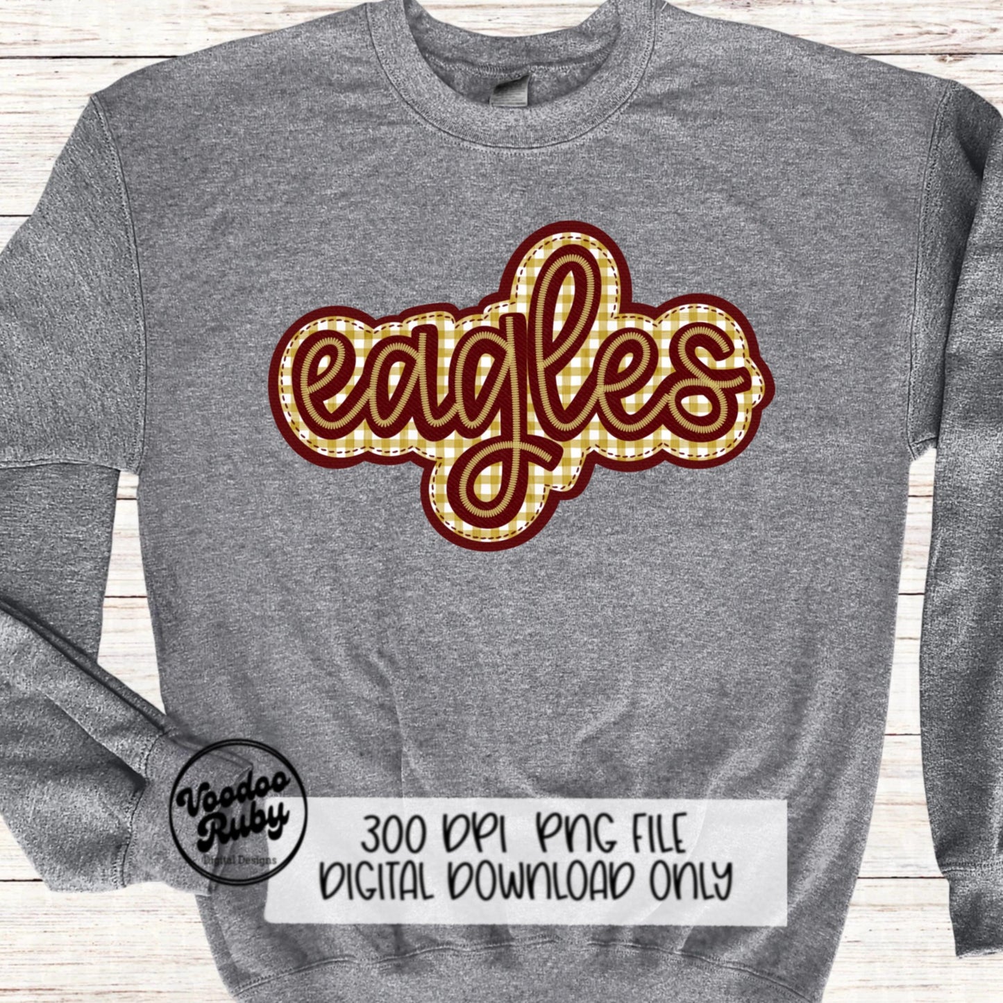 Eagles PNG Design Embroidery Faux Applique Hand Drawn Digital Download Sublimation Eagles PNG Football png Eagles DTF Printable