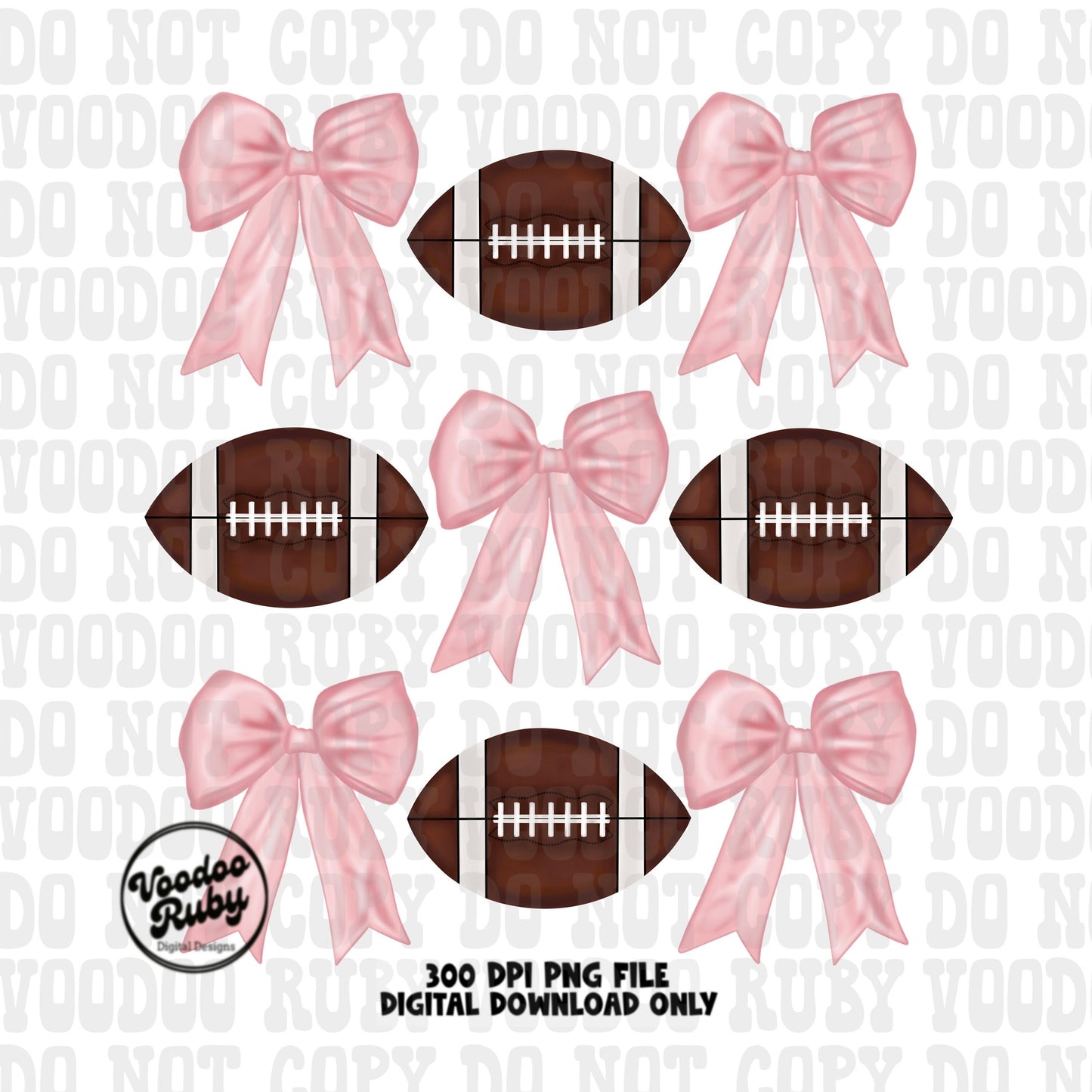 Pink Bow Football PNG Design Sublimation Hand Drawn Digital Download Coquette Pink Ribbon PNG Soft Girl Preppy Pink Girly DTF Printable