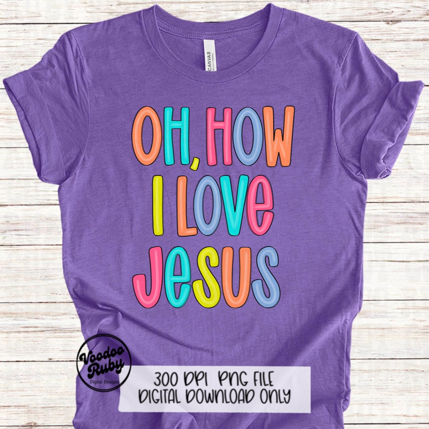 Oh How I Love Jesus PNG: Hand Drawn Christian Hymn (Digital Download