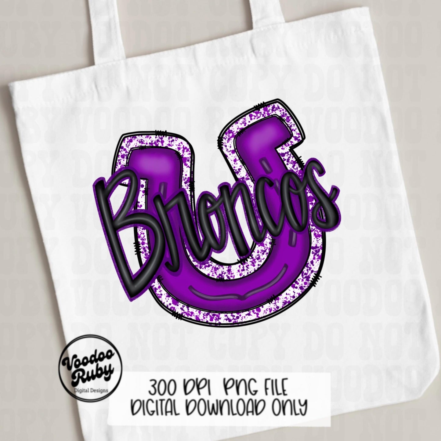 Broncos PNG Design Sublimation Hand Drawn Digital Download Purple Broncos PNG Mascot Football png DTF Printable Broncos Clip Art
