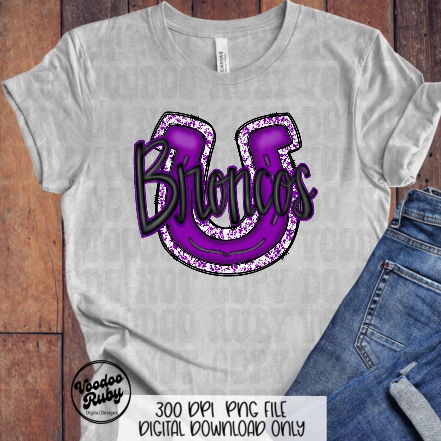 Broncos PNG Design Sublimation Hand Drawn Digital Download Purple Broncos PNG Mascot Football png DTF Printable Broncos Clip Art