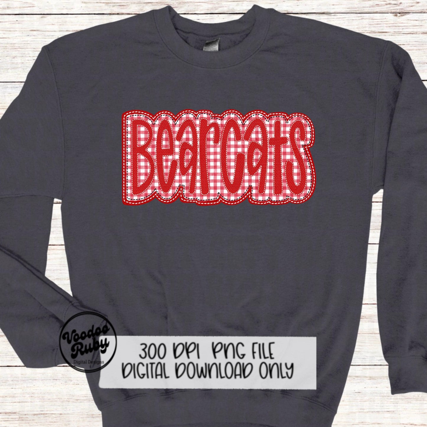 Bearcats PNG Design Embroidery Faux Applique Hand Drawn Digital Download Sublimation Bearcats PNG Football png Bearcats DTF Printable