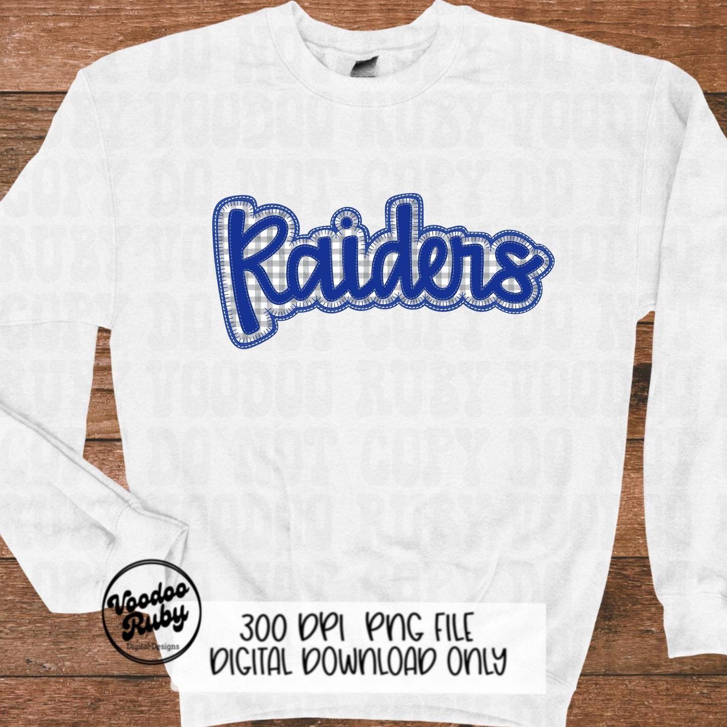 Raiders PNG Design Embroidery Faux Applique Hand Drawn Digital Download Sublimation Raiders PNG Football png Blue Raiders DTF Printable