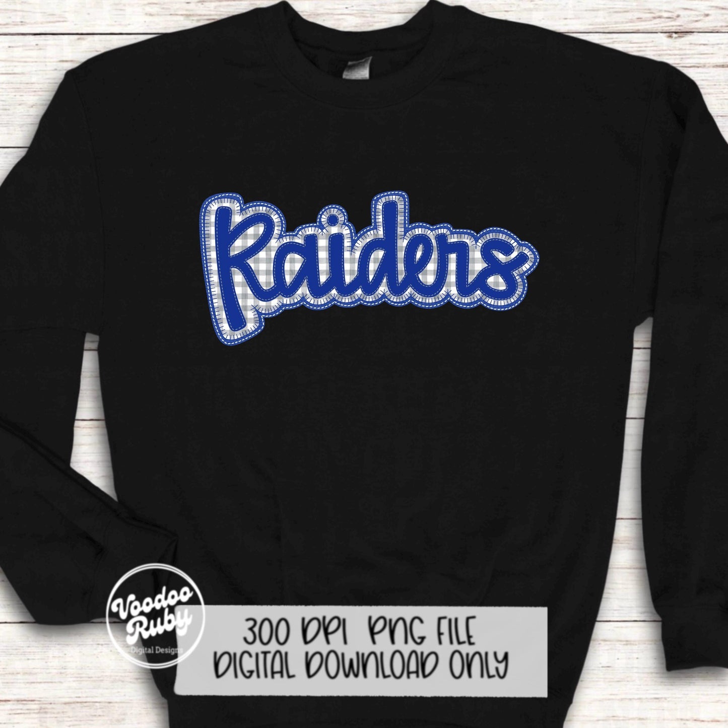 Raiders PNG Design Embroidery Faux Applique Hand Drawn Digital Download Sublimation Raiders PNG Football png Blue Raiders DTF Printable