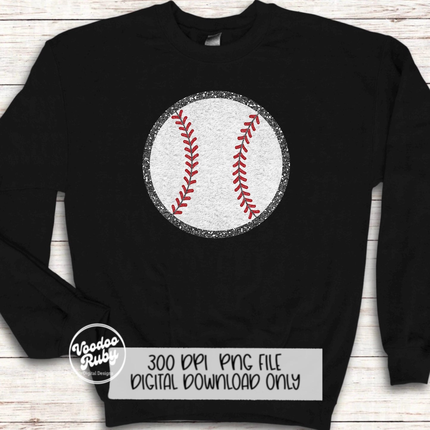 Baseball PNG Design Faux Chenille Patches Faux Embroidery PNG Digital Download Sublimation Baseball DTF Printable