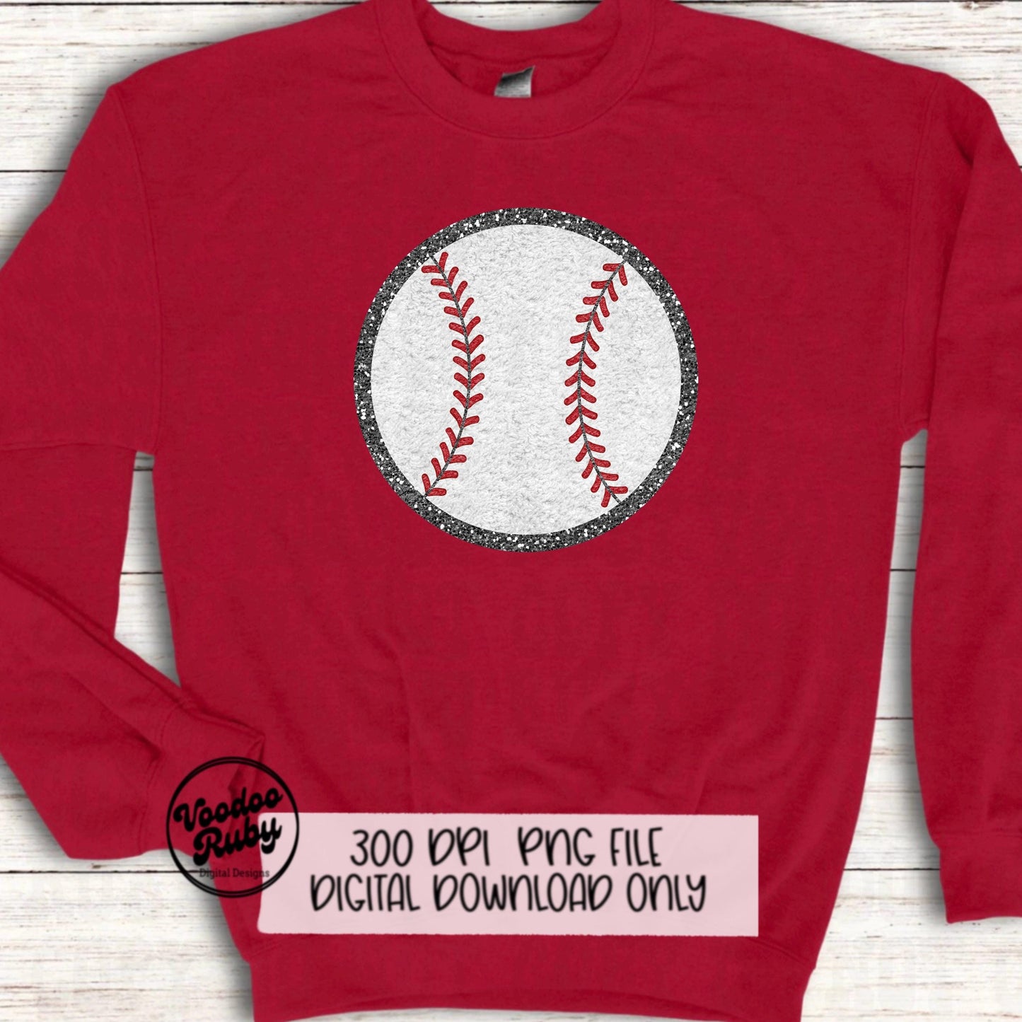 Baseball PNG Design Faux Chenille Patches Faux Embroidery PNG Digital Download Sublimation Baseball DTF Printable