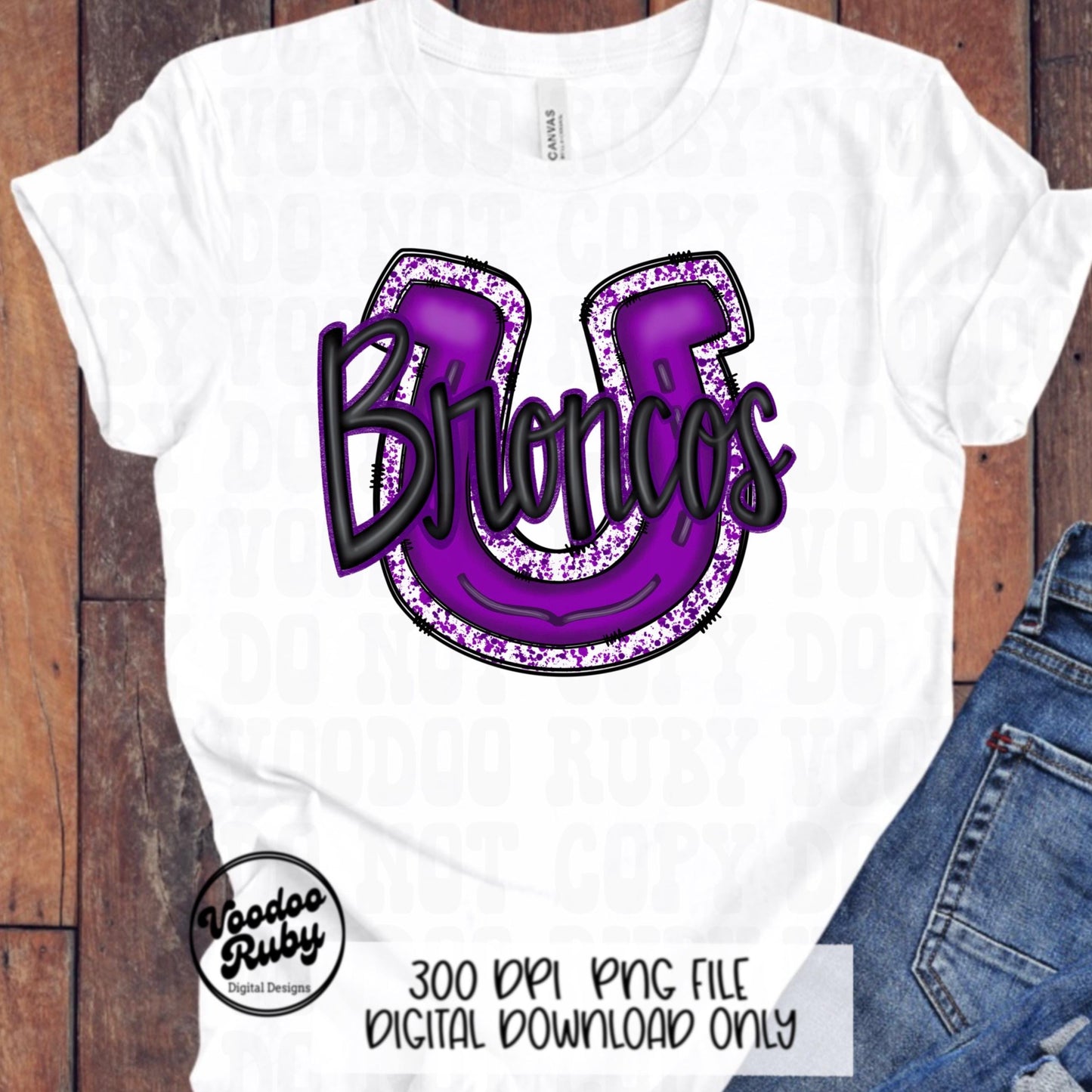 Broncos PNG Design Sublimation Hand Drawn Digital Download Purple Broncos PNG Mascot Football png DTF Printable Broncos Clip Art