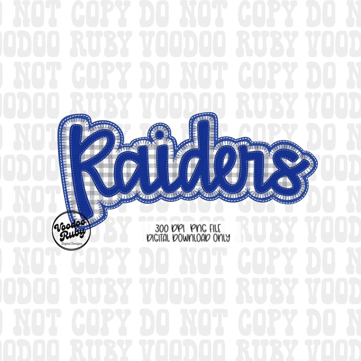 Raiders PNG Design Embroidery Faux Applique Hand Drawn Digital Download Sublimation Raiders PNG Football png Blue Raiders DTF Printable