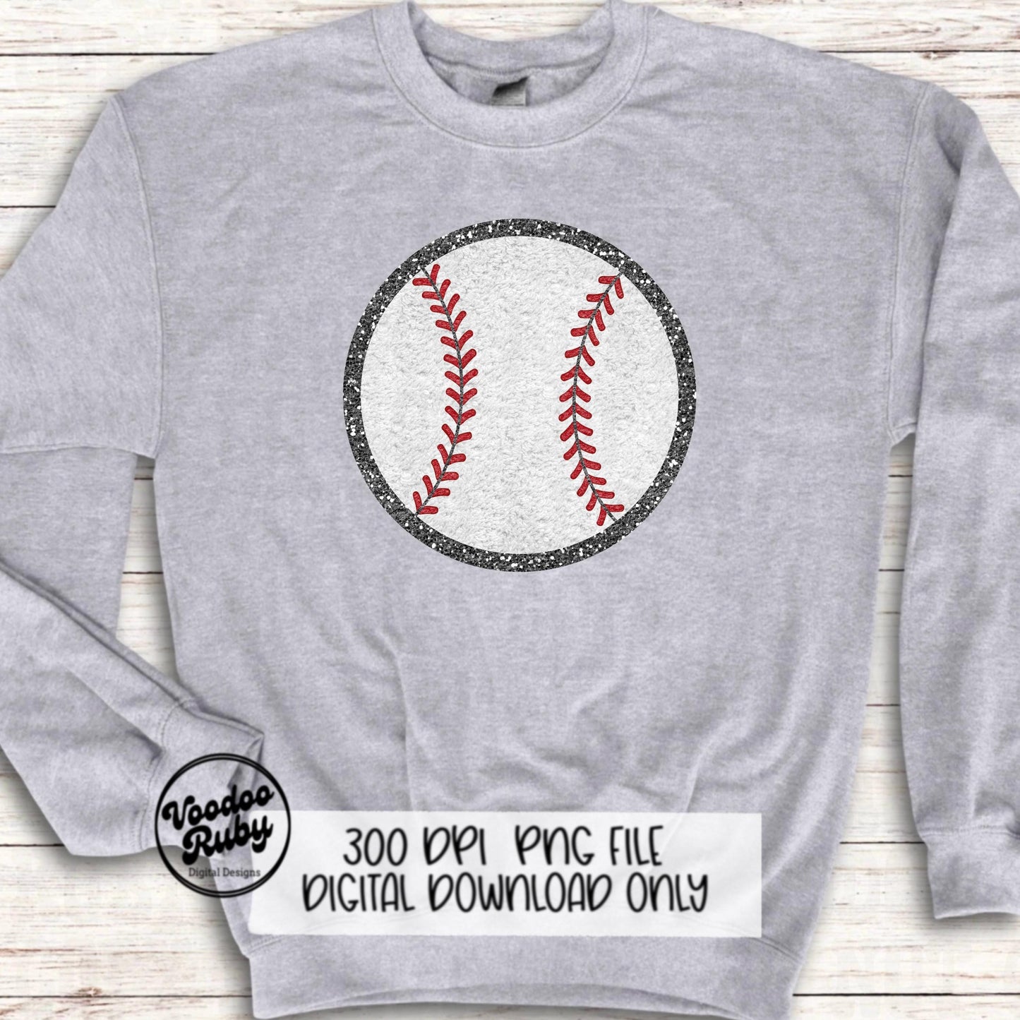 Baseball PNG Design Faux Chenille Patches Faux Embroidery PNG Digital Download Sublimation Baseball DTF Printable