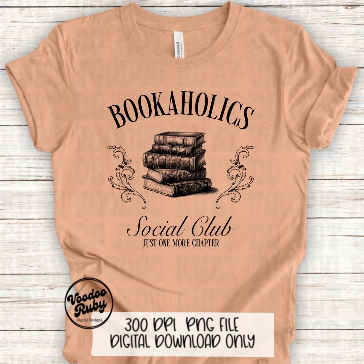 Bookaholics Social Club PNG Design Sublimation Hand Drawn Digital Download Funny Book Reading PNG Just One More Chapter dtf Printable