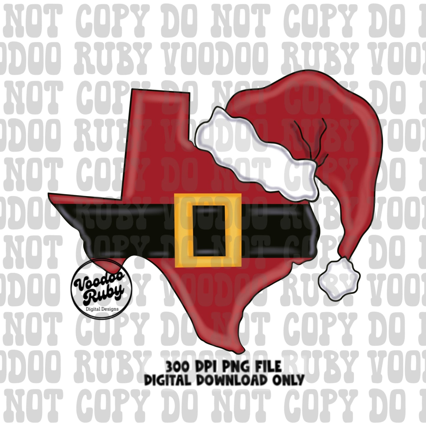 Texas Santa PNG Design Sublimation Hand Drawn Digital Design Download Texas Christmas dtf Printable Santa Clip Art Merry Christmas PNG