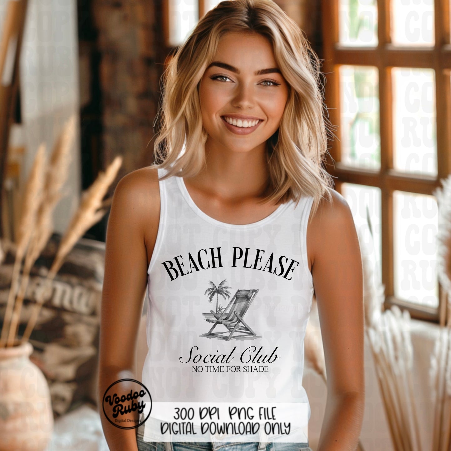 Beach Please PNG Design Social Club Summer PNG No Shade Sublimation Design Digital Download Beach Please DTF Printable