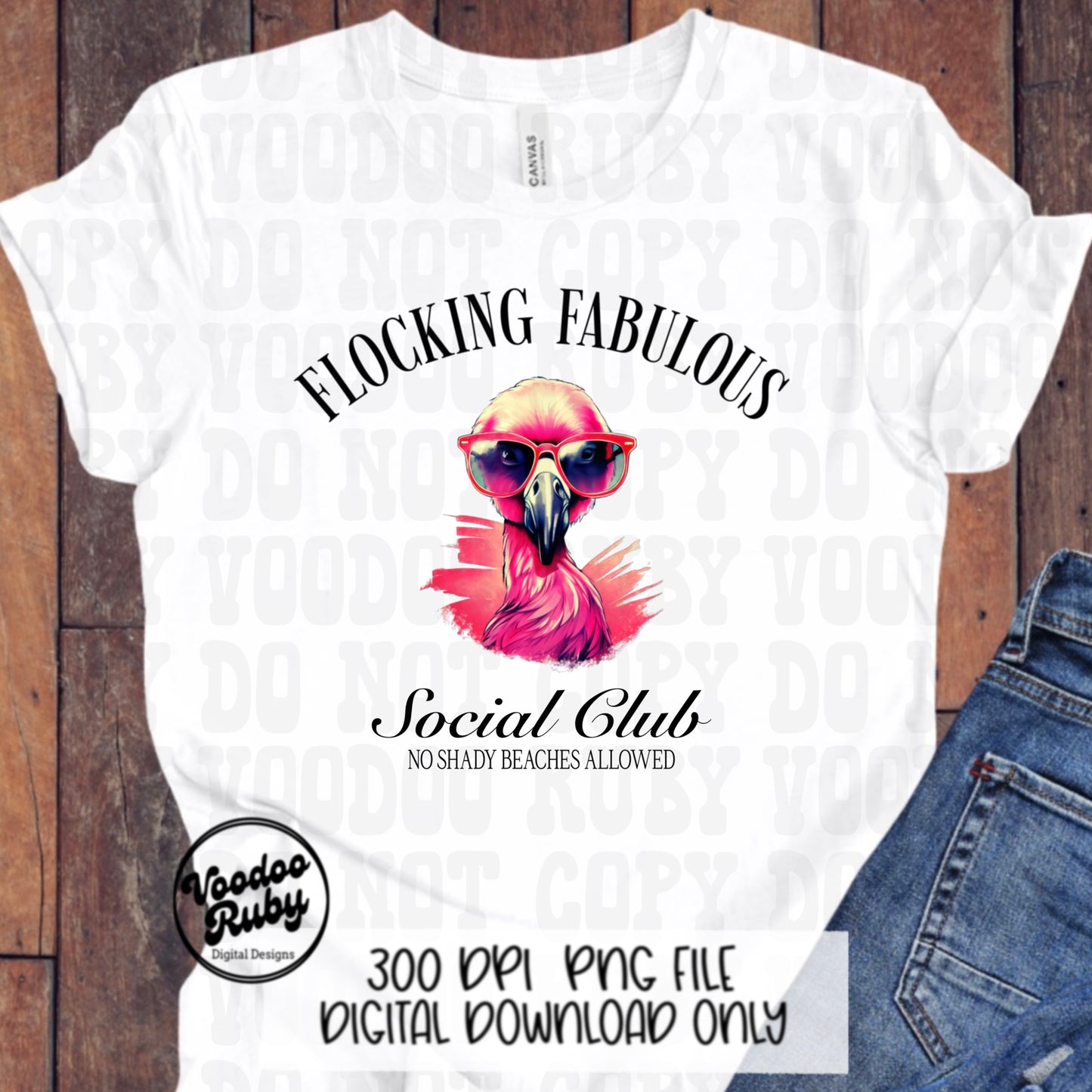 Flamingo PNG Design Flocking Fabulous Social Club PNG Summer Sublimation Design Digital Download No Shady Beaches Sublimation DTF Printable